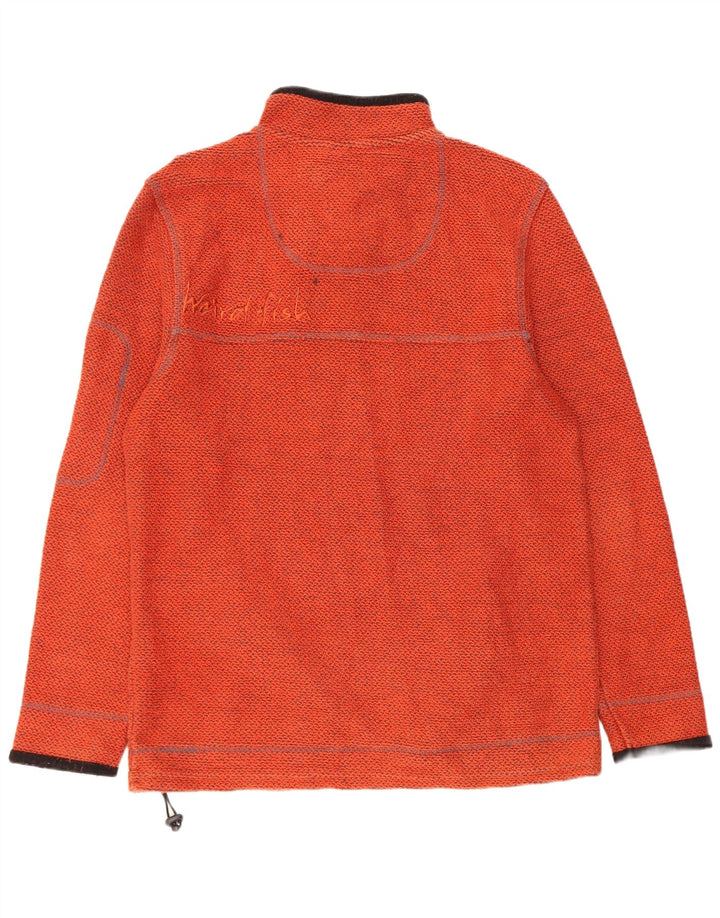 Weird Fish Mens Graphic 1/4 Zip Moletom Jumper Grande Algodão Laranja