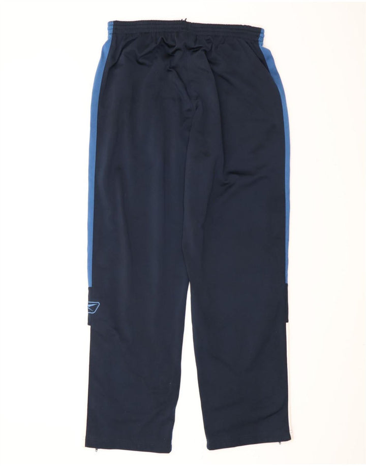 Calça de treino masculina Reebok pequena azul marinho colorblock poliéster
