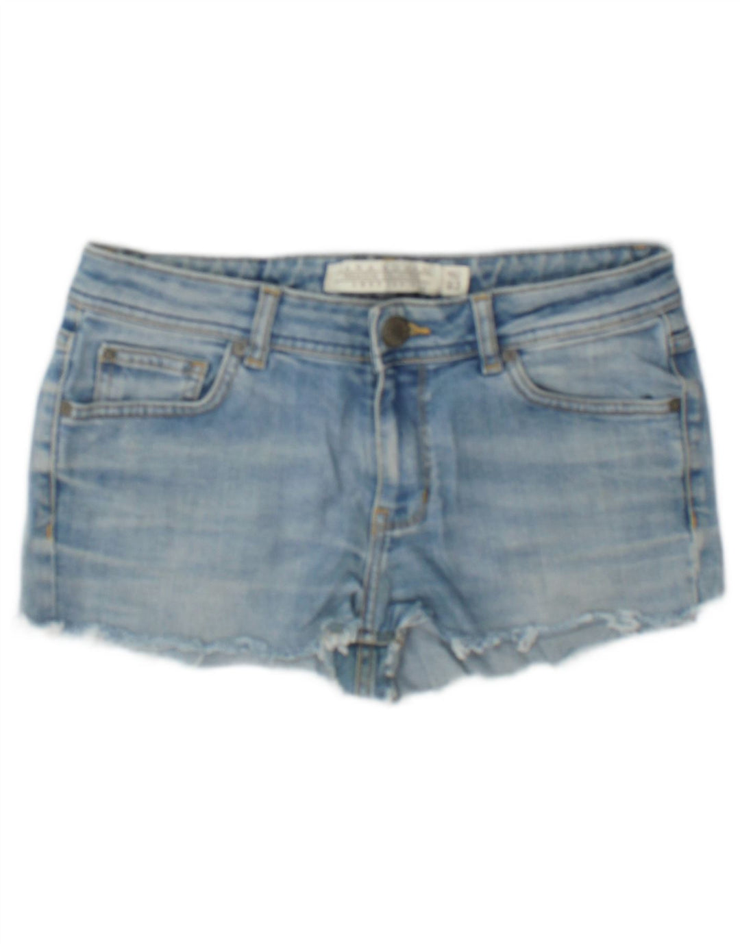 Zara Womens Denim Hot Pants EU 40 Médio W30 Azul Algodão
