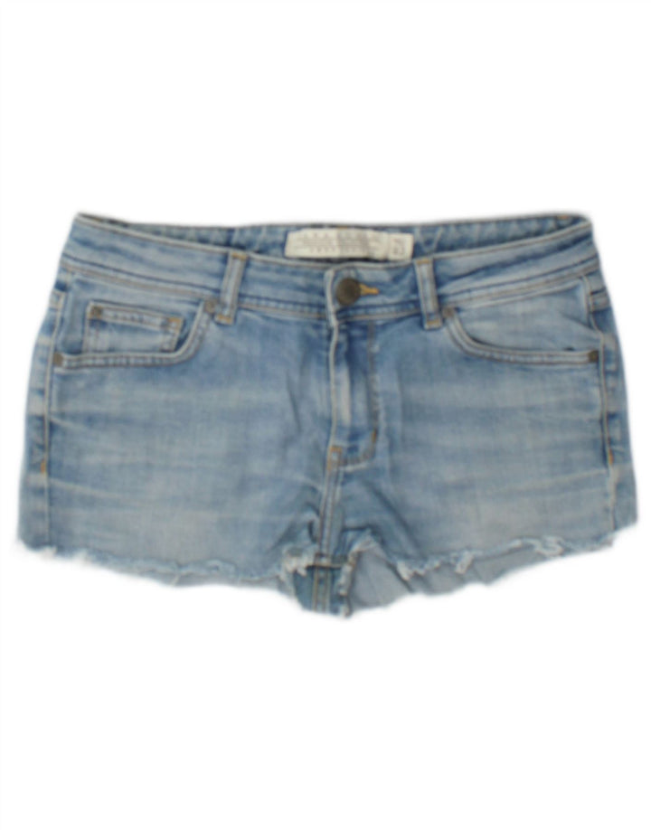 Zara Womens Denim Hot Pants EU 40 Médio W30 Azul Algodão