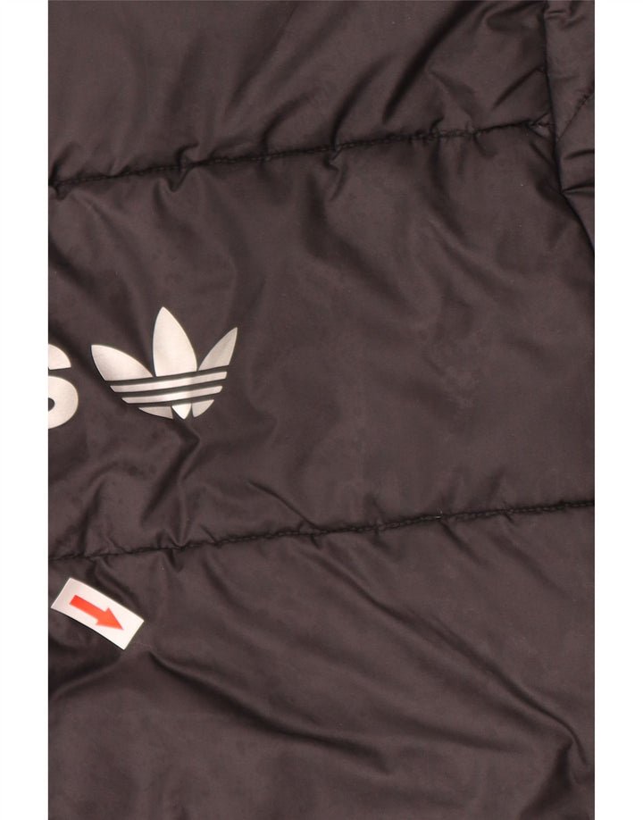 Casaco acolchoado com capuz gráfico Adidas Boys 14-15 anos preto poliéster