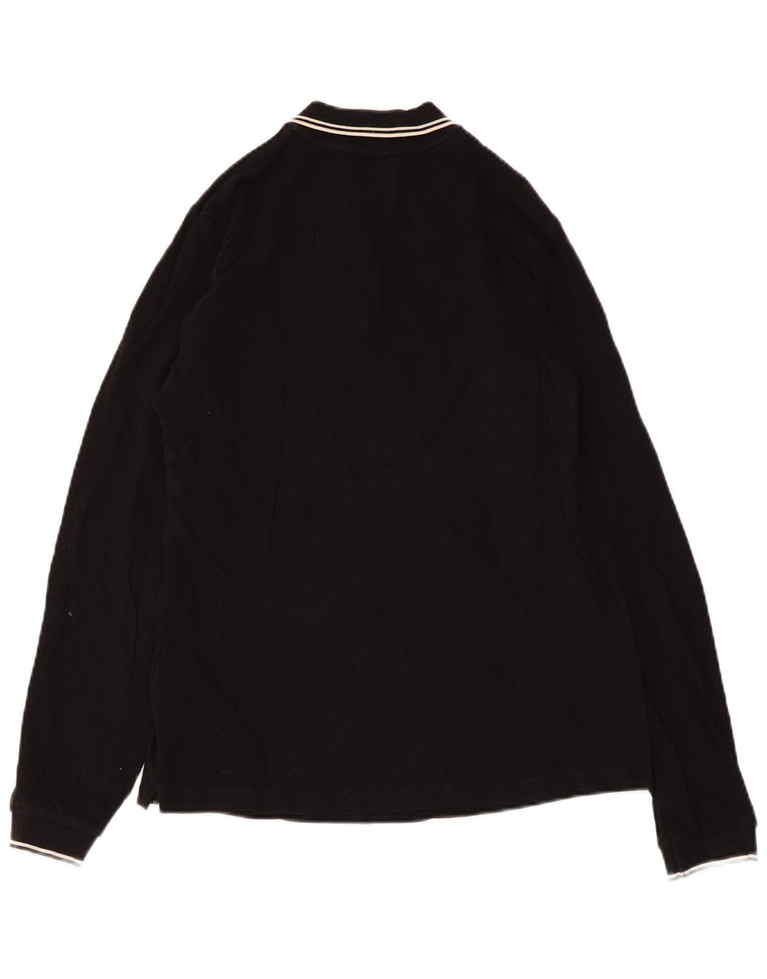 Camisa polo feminina de manga comprida MONCLER Reino Unido 12 algodão preto médio