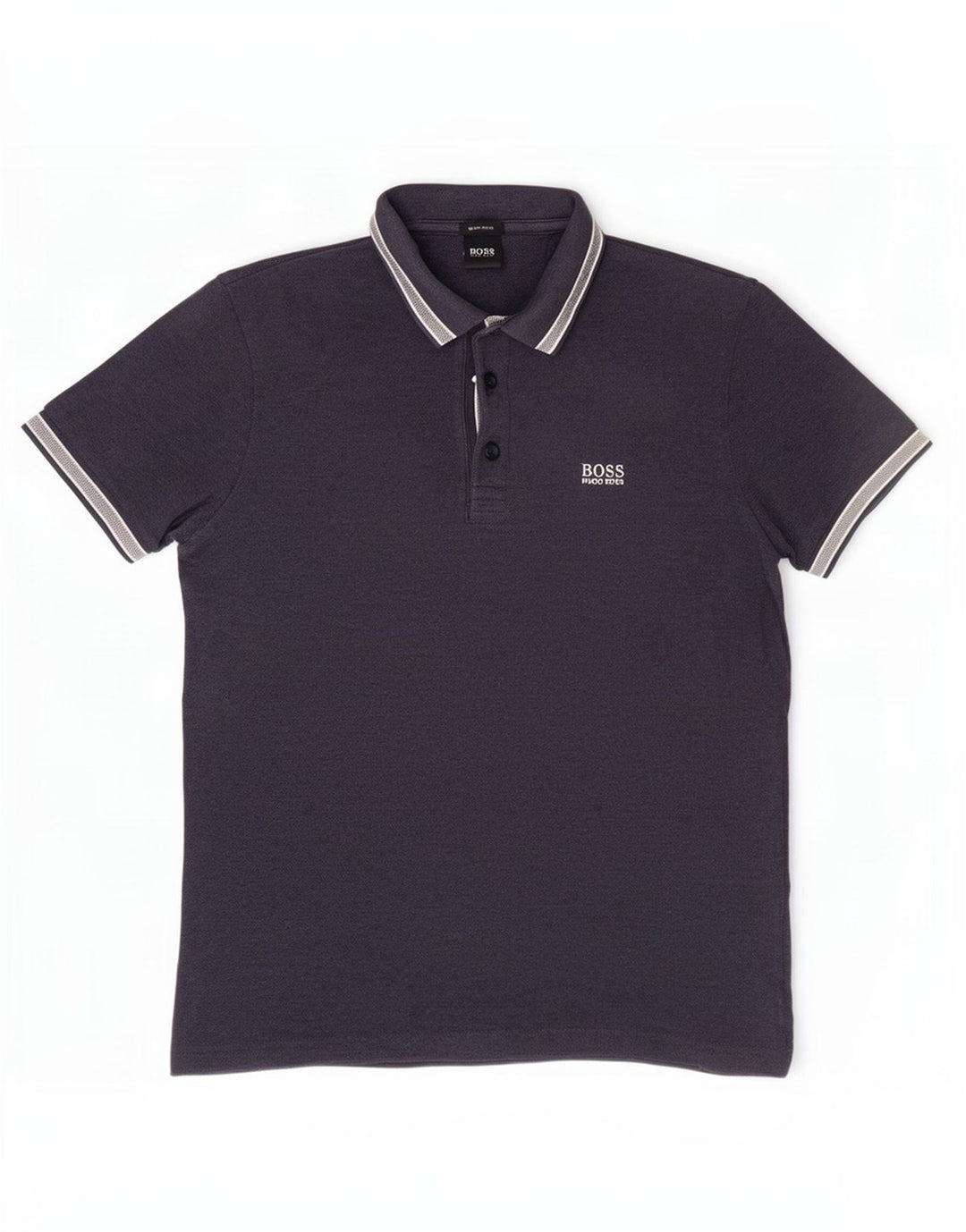 Camisa polo masculina de ajuste regular Hugo Boss, algodão azul marinho médio