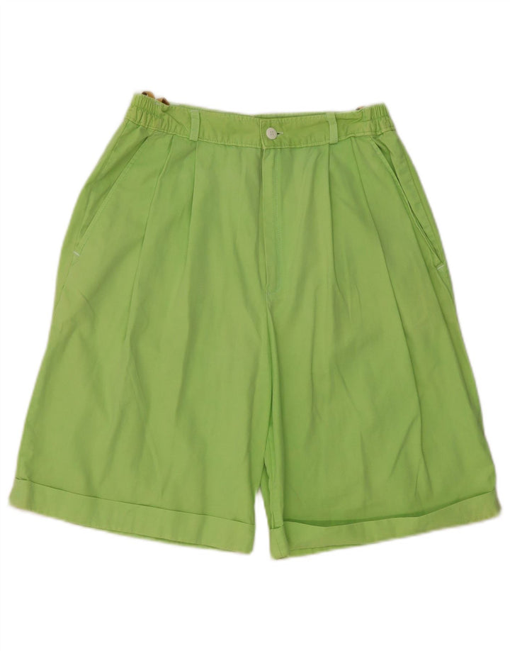 C & A Womens High Waist Pegged Chino Shorts EU 40 Medium W26 Green Cotton