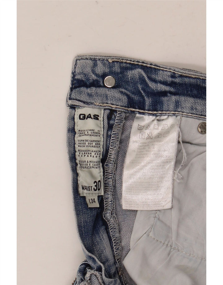 Gas Womens Slim Jeans W30 L34 Azul Algodão