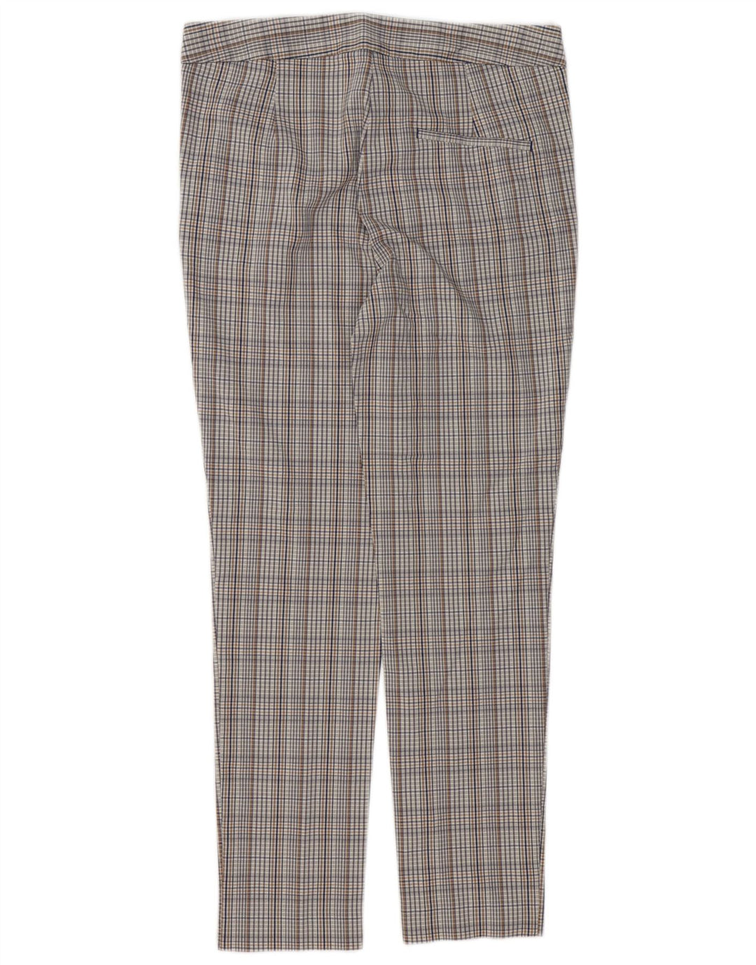 Zara Calça Chino Feminina Slim Médio W30 L27 Cinza Xadrez Viscose