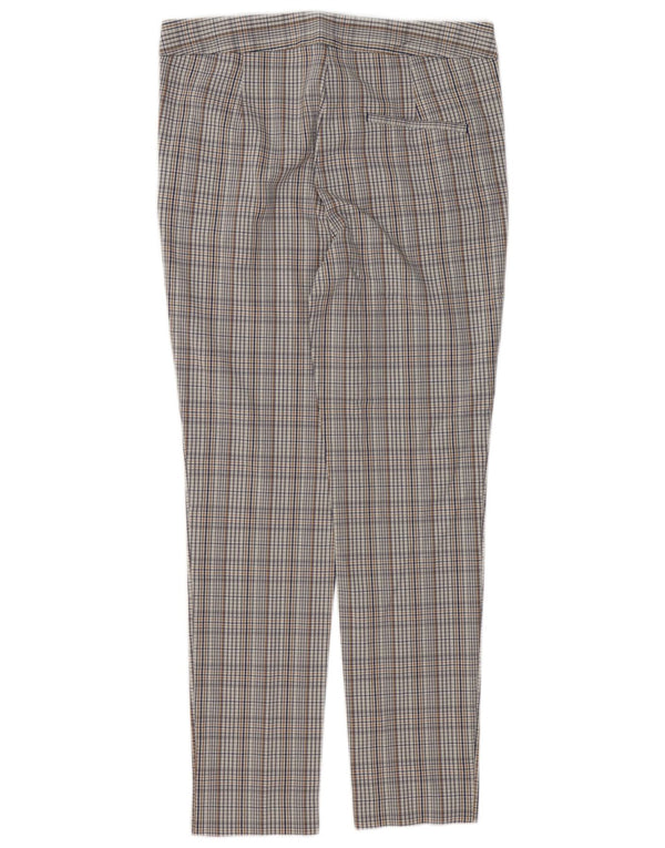 Zara Calça Chino Feminina Slim Médio W30 L27 Cinza Xadrez Viscose