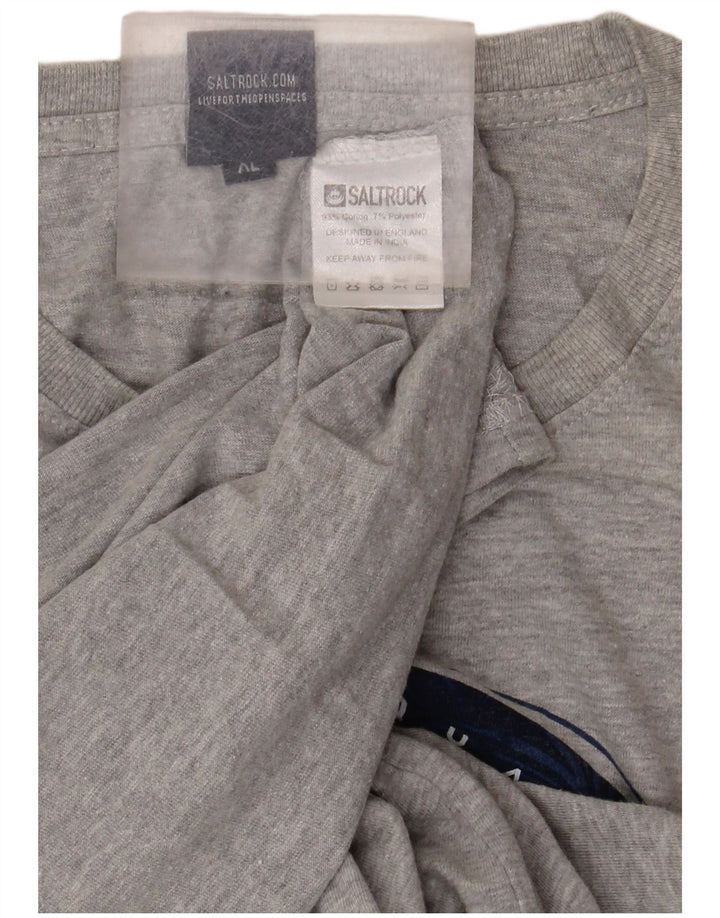 Camiseta gráfica masculina SALTROCK Top XL algodão cinza