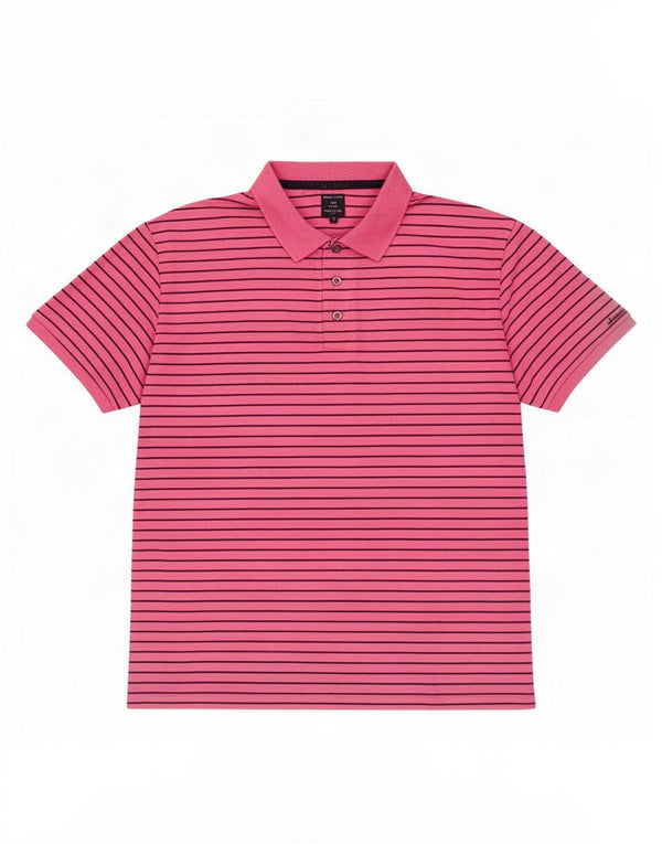 Camisa polo masculina James Pringle XL algodão listrado rosa