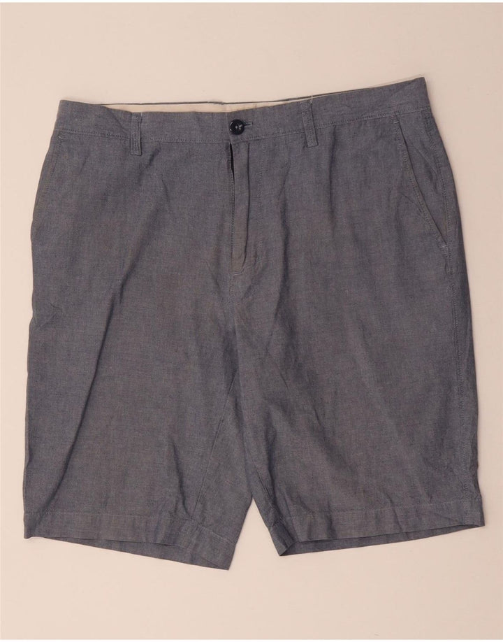 J. CREW Mens Chino Shorts W33 Algodão Azul Médio