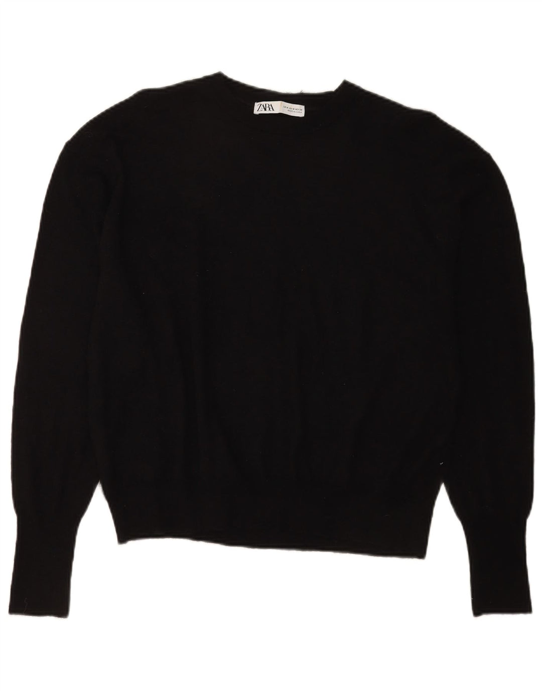 Zara Suéter feminino oversized com gola canoa Reino Unido 14 médio preto