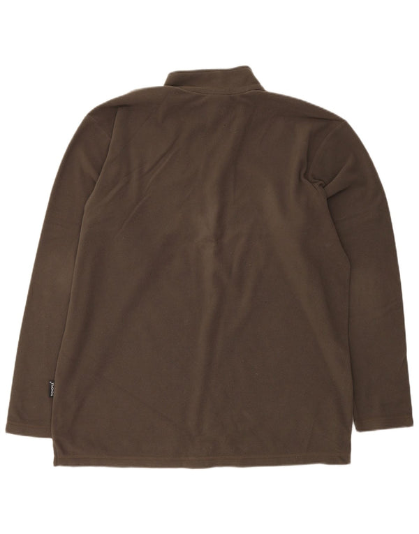 JACK WOLFSKIN Suéter masculino de lã com gola e zíper Reino Unido 44 XL cáqui poliéster