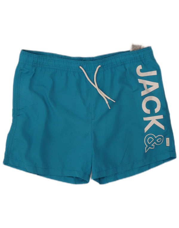 Shorts de natação masculino JACK & JONES poliéster azul médio