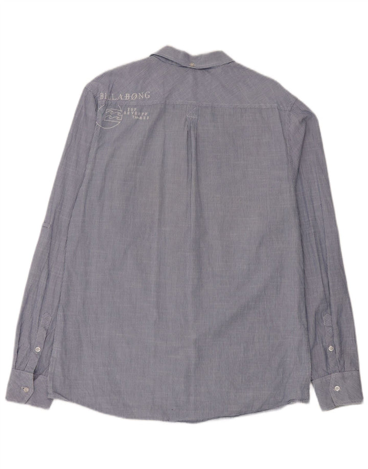 Camisa gráfica masculina Billabong grande algodão listrado azul