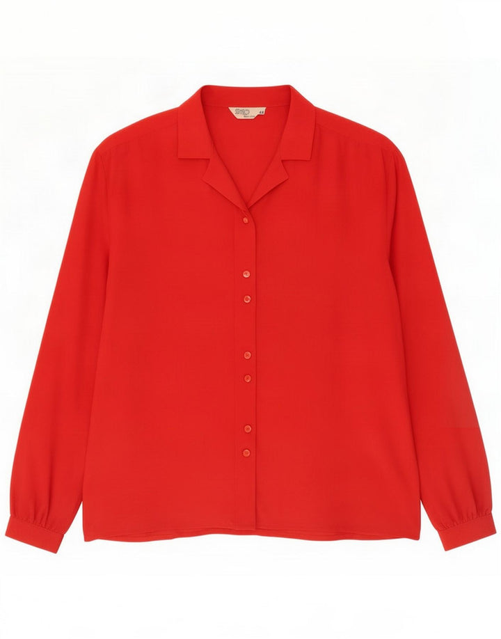 Vintage Womens Shirt IT 44 Medium Red Silk