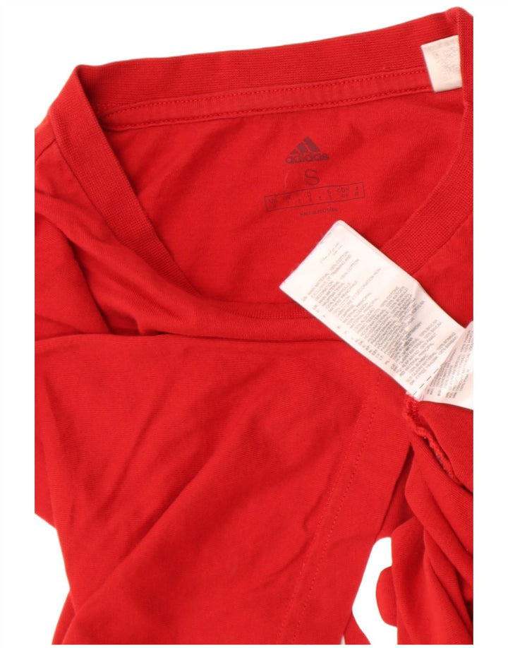 Adidas Mens Graphic T-Shirt Top Pequeno Algodão Vermelho