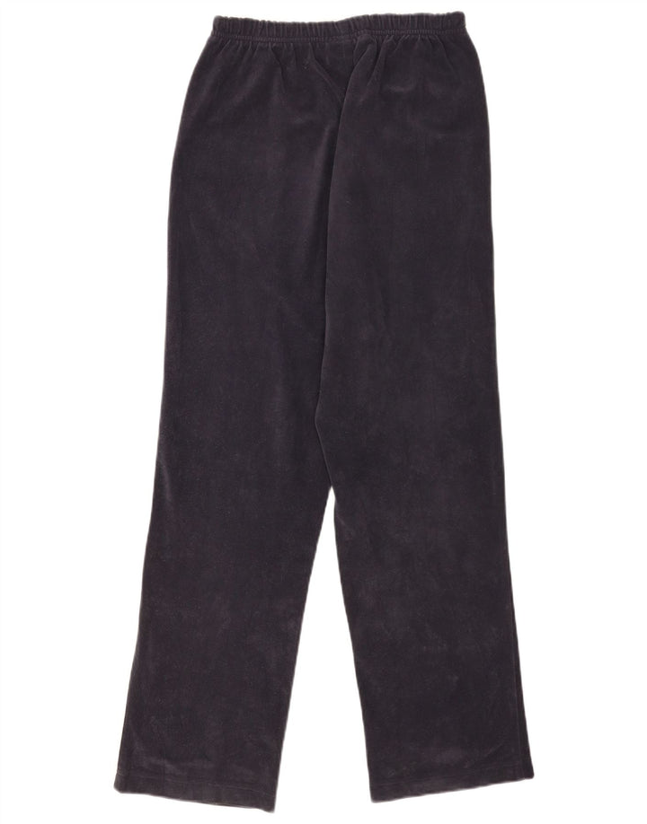 Calça de treino feminina de veludo Diadora UK 8 poliéster azul marinho pequeno