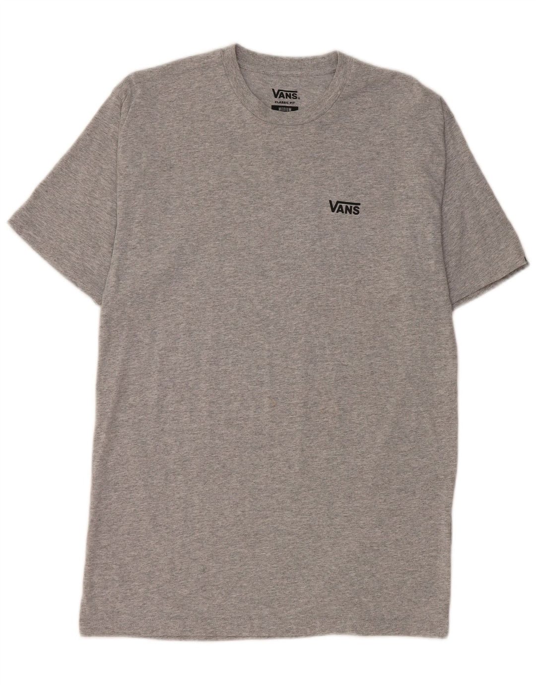 Camiseta masculina VANS Classic Fit Top cinza médio manchado de algodão