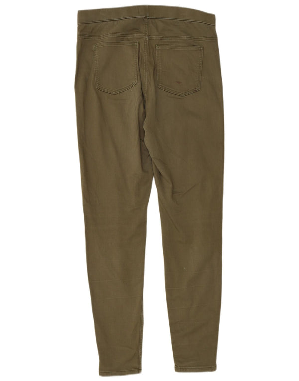 Calça jeans feminina Marks & Spencer UK 14 grande W32 L30 algodão cáqui