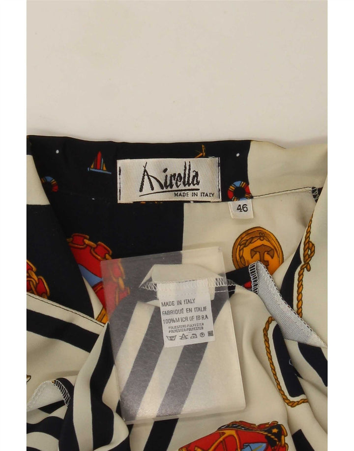 Mirella Camisa Feminina Blusa IT 46 Grande Patchwork Multicolorido Náutico