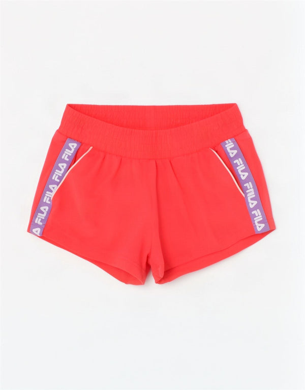 Fila Shorts esportivos gráficos para meninas 11-12 anos rosa algodão colorblock