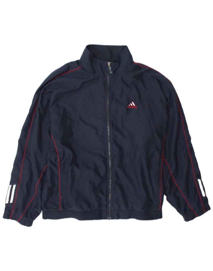 Adidas Mens Tracksuit Top Jacket UK 42/44 Grande Azul Marinho Poliéster