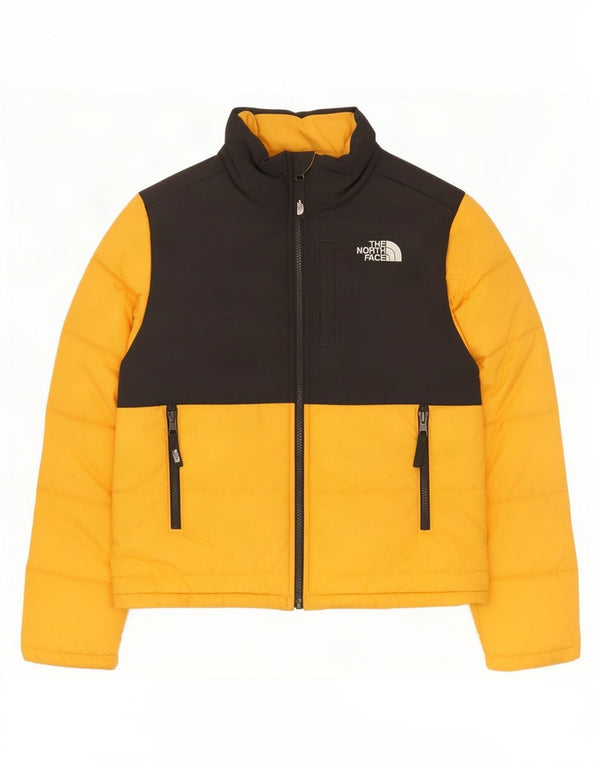 Jaqueta acolchoada The North Face Boys 11-12 anos grande bloco colorido amarelo