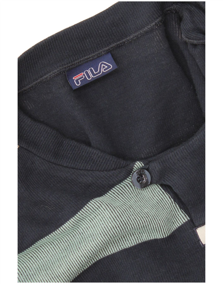 Fila Mens Top Manga Longa XL Azul Marinho Listrado