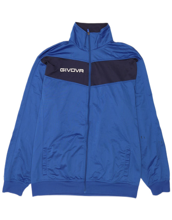 Givova Jaqueta masculina de agasalho gráfico 5XL azul colorblock poliéster