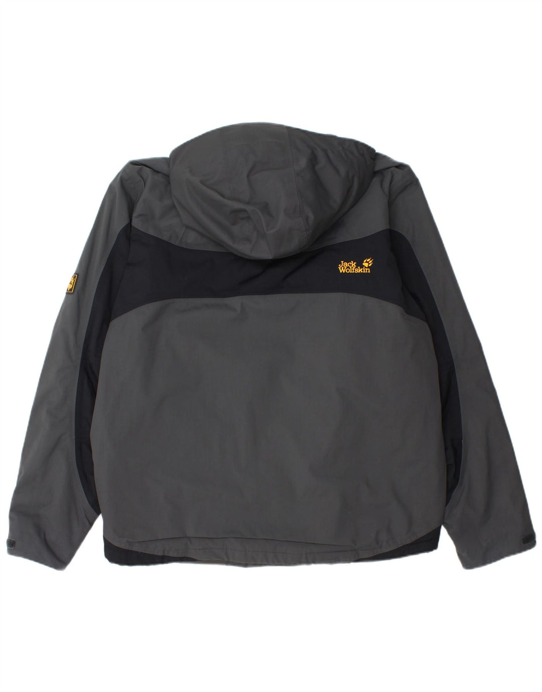 Jaqueta corta-vento masculina Jack Wolfskin UK 40/42 grande bloco cinza