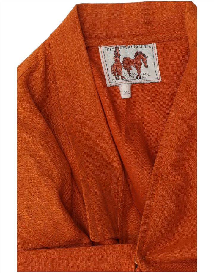 Jaqueta Blazer Vintage Feminina com 1 Botão Reino Unido 18 XL Laranja