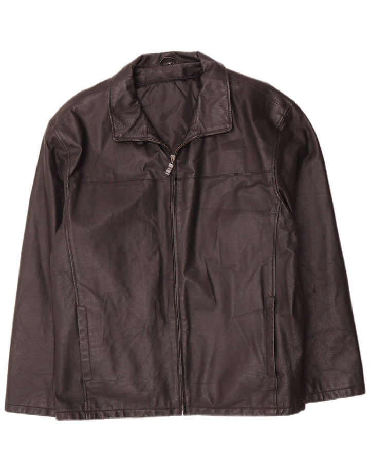 Jaqueta de couro masculina Angelo Litrico UK 42 XL preta