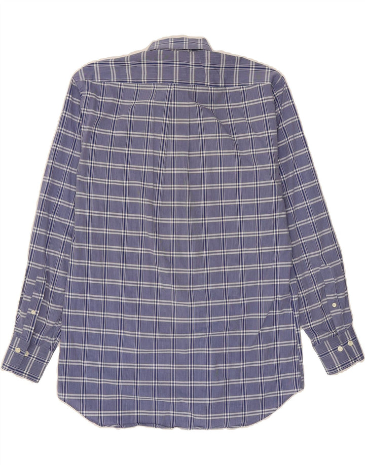 PETER MILLAR Mens Shirt Medium Blue Check Cotton Vintage Peter Millar and Second-Hand Peter Millar from Messina Hembry 