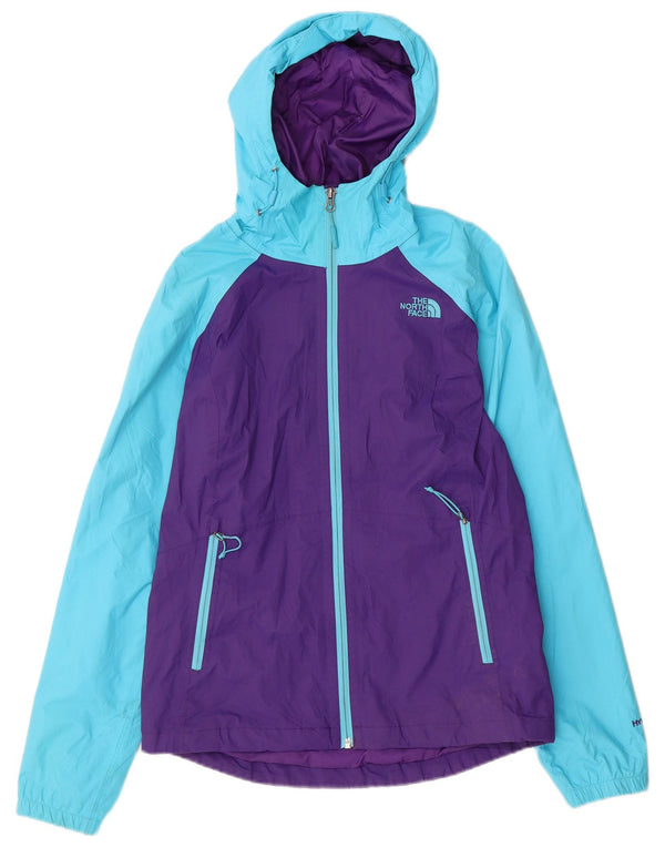 Jaqueta de chuva feminina com capuz The North Face UK 10 pequeno bloco colorido roxo