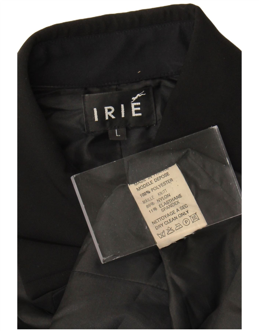 Jaqueta blazer feminina vintage de 6 botões, poliéster preto grande Reino Unido 14