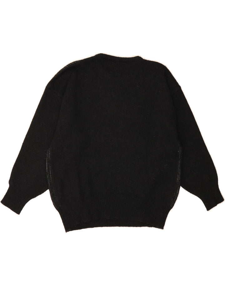 YESSICA Womens Crew Neck Jumper Sweater IT 44 Medium Black Classic Vintage Yessica and Second-Hand Yessica from Messina Hembry 