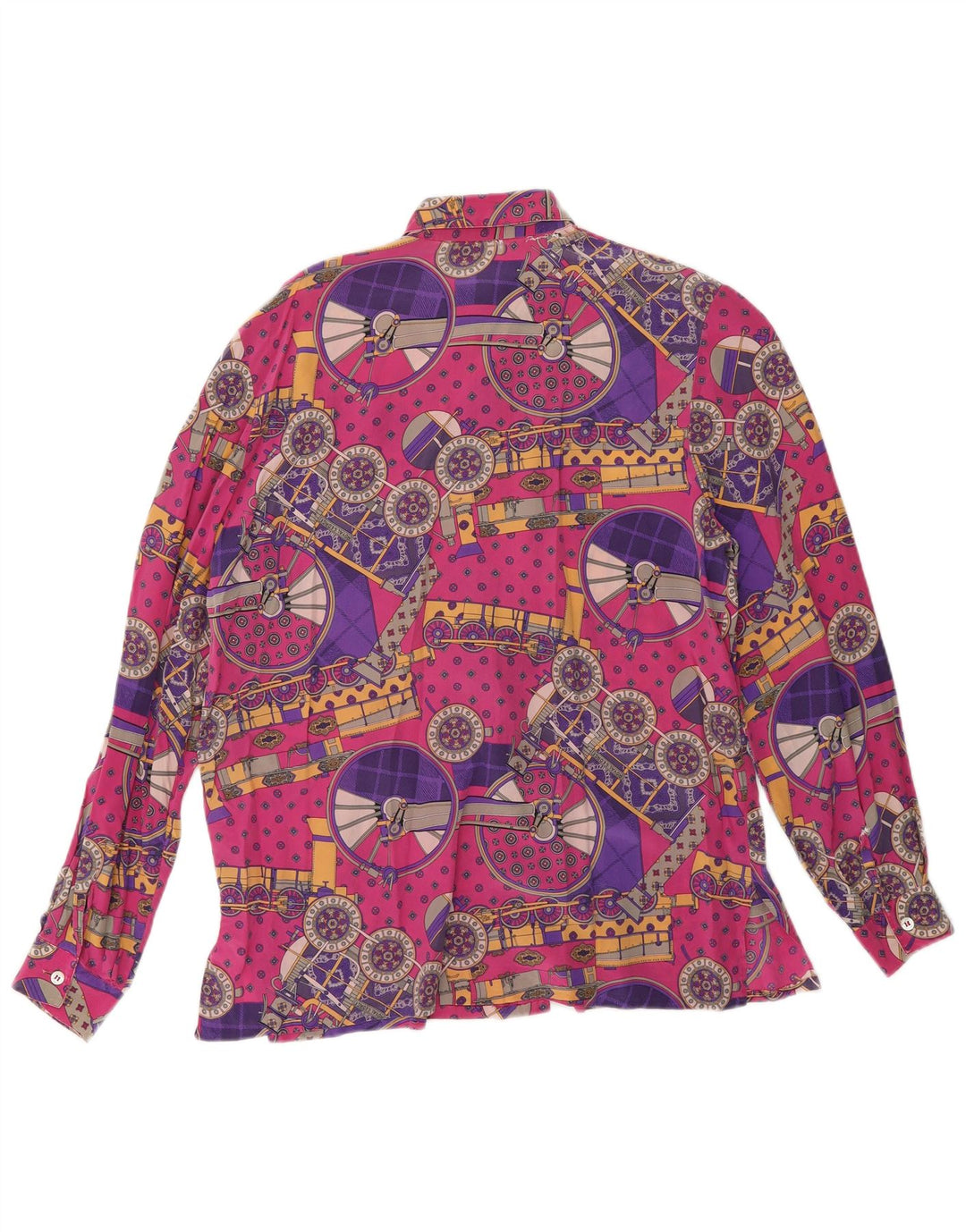 Blusa feminina VINTAGE com estampa abstrata IT 44 rosa médio