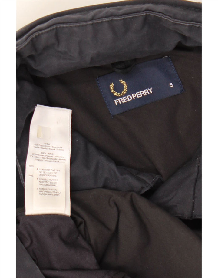 Jaqueta corta-vento masculina FRED PERRY com capuz Reino Unido 36 algodão azul marinho pequeno