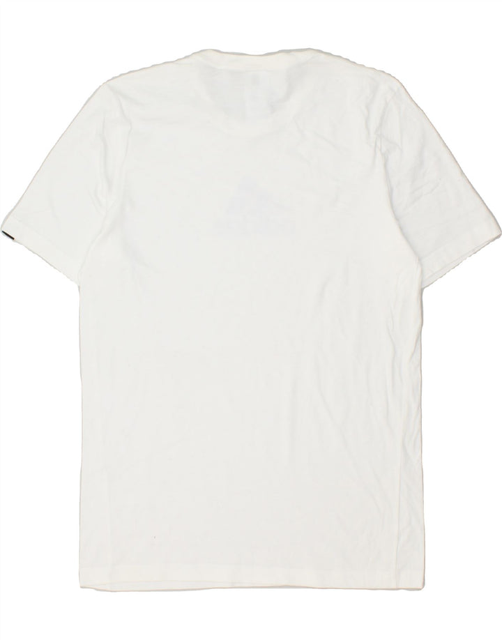 ADIDAS Mens Graphic T-Shirt Top Small White Cotton Vintage Adidas and Second-Hand Adidas from Messina Hembry 