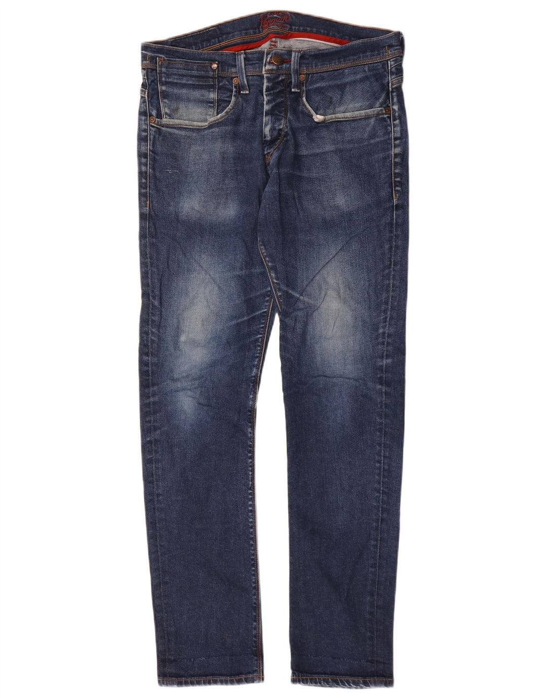 Penguin Mens Jeans Slim W32 L32 Azul Algodão