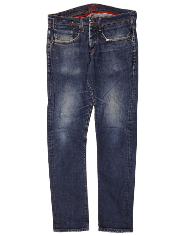 Penguin Mens Jeans Slim W32 L32 Azul Algodão