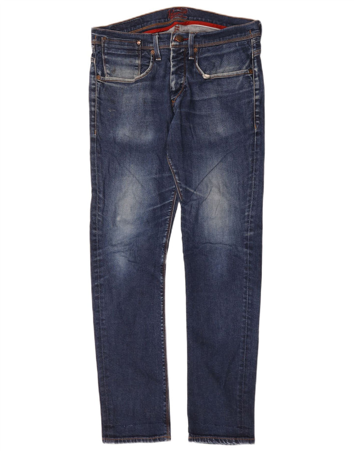 Penguin Mens Jeans Slim W32 L32 Azul Algodão