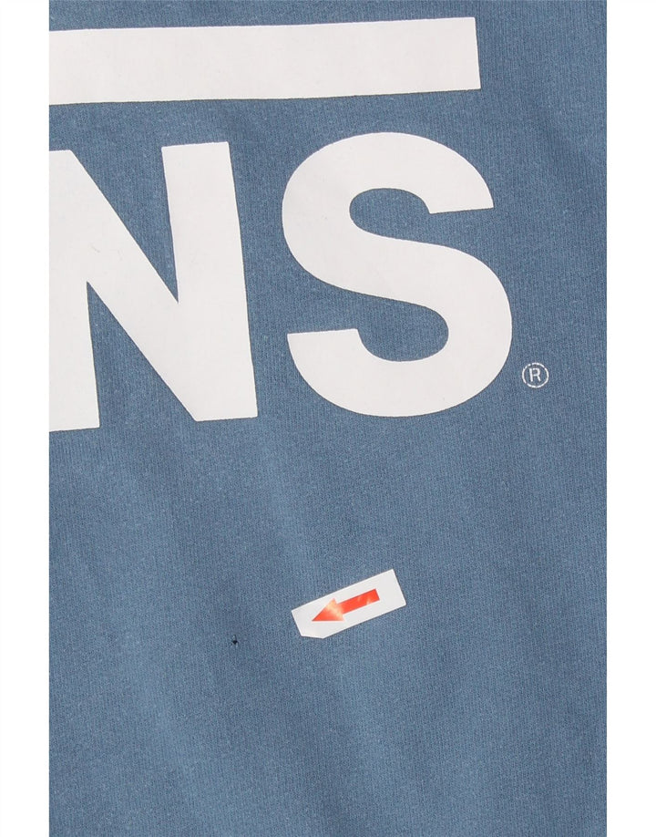 Vans masculino gráfico moletom com capuz grande algodão azul