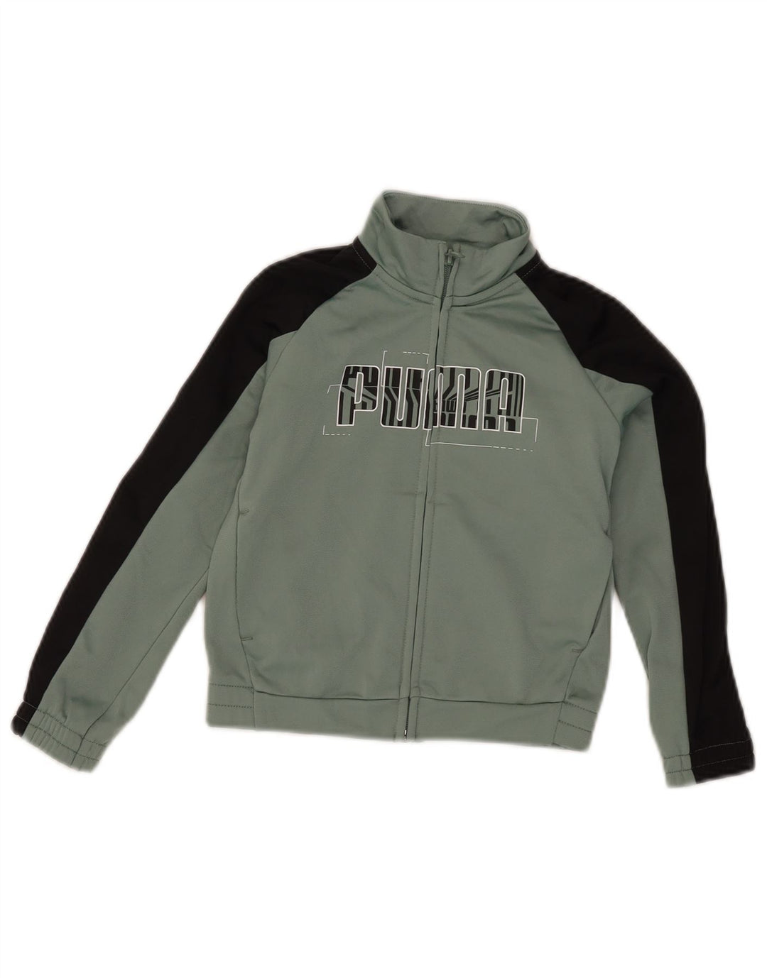 Jaqueta Puma Boys Graphic Tracksuit Top 5-6 Anos Verde Colorblock