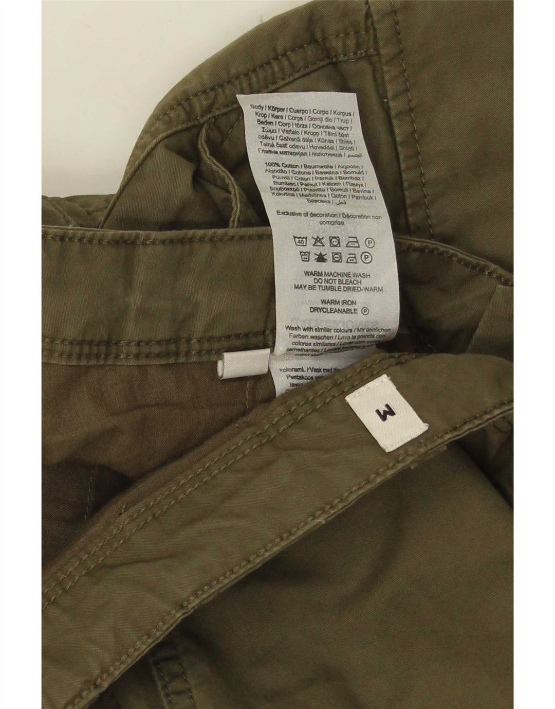 Shorts cargo masculino Jack & Jones médio W34 algodão cáqui