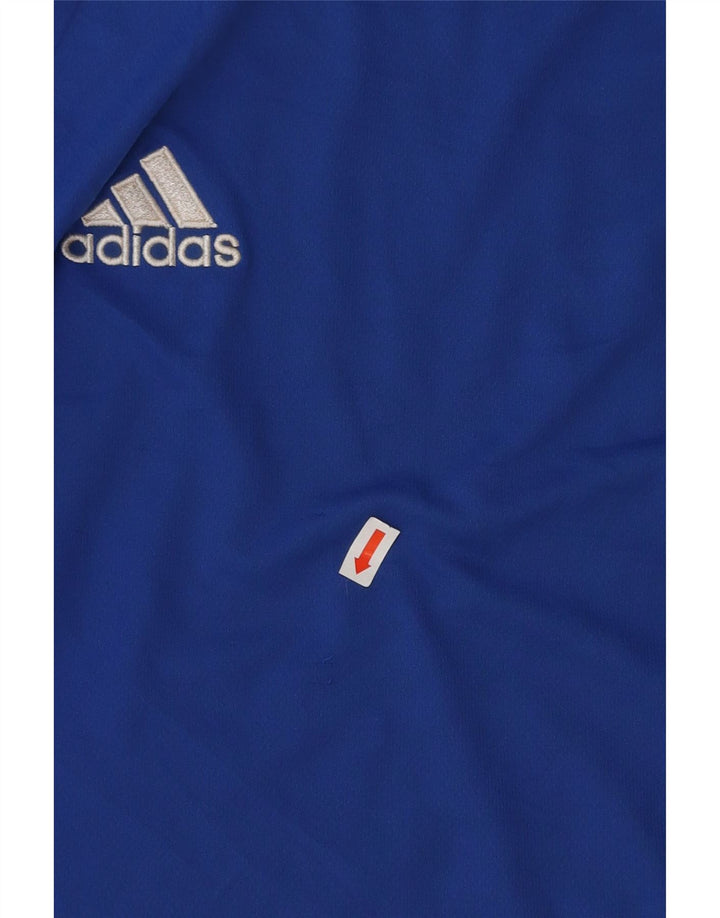 ADIDAS Mens Climalite Camiseta Top Grande Azul Colorblock Poliéster