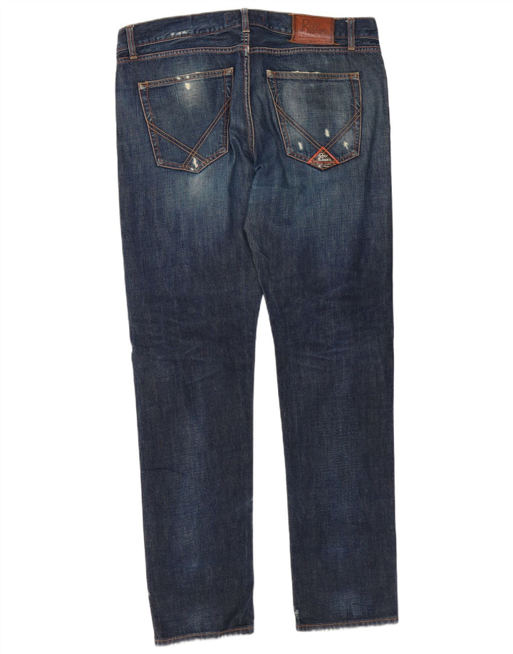 Calça jeans masculina Roy Rogers desgastada W38 L34 azul algodão