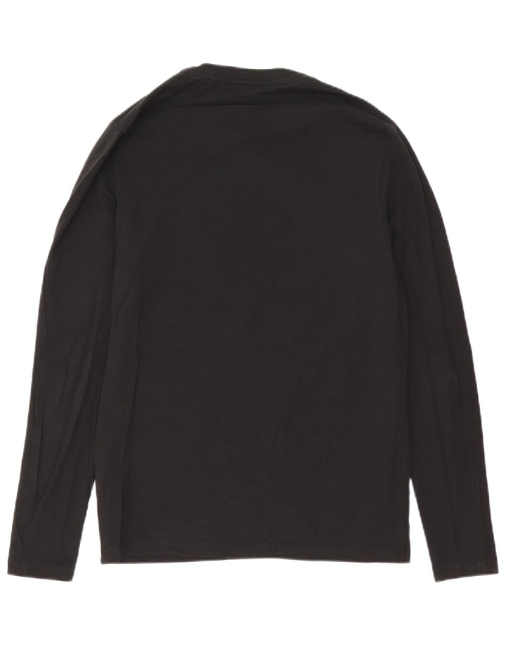 Hugo Boss Mens Top Manga Longa Pequeno Algodão Preto