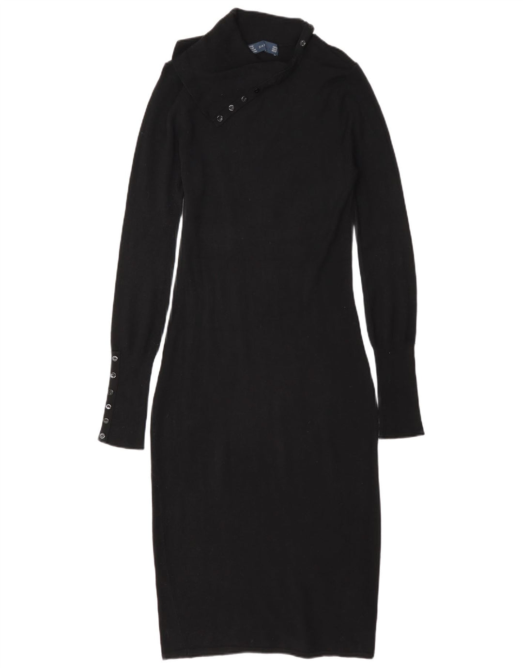 Vestido bodycon feminino Zara Reino Unido 14 médio preto rayon