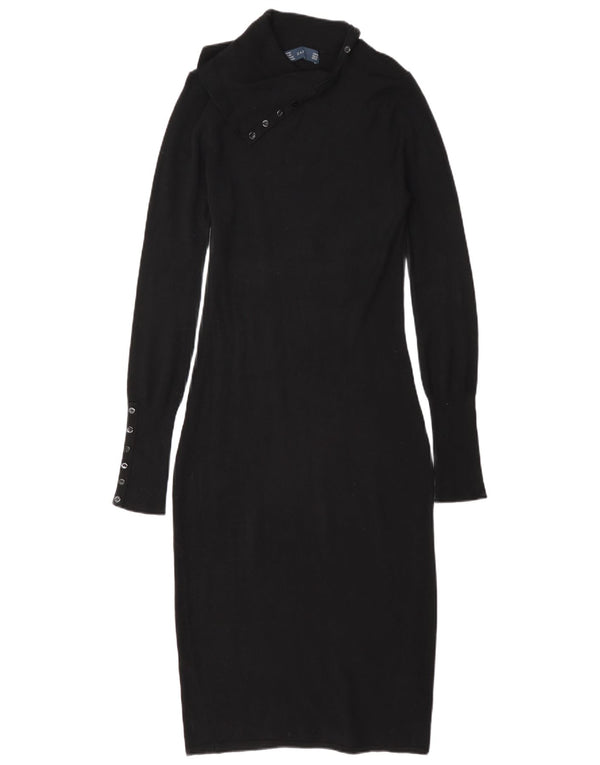 Vestido bodycon feminino Zara Reino Unido 14 médio preto rayon